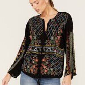 Johnny Was Ezra Embroidered Blouse